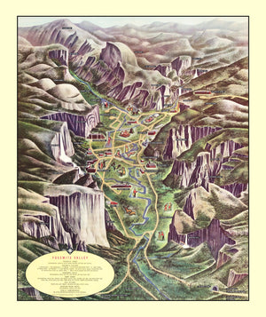 Vintage Map of Yosemite Valley 1955