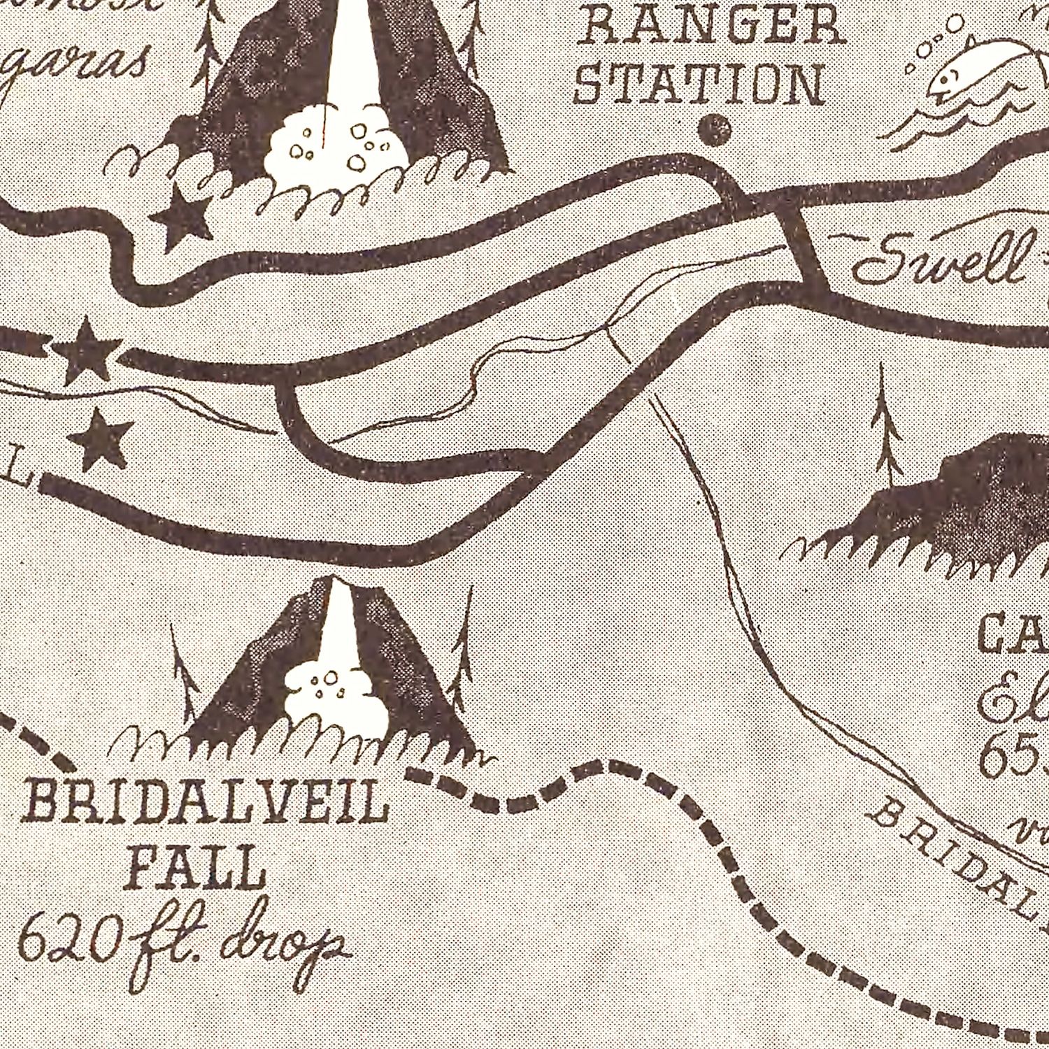 Vintage Map of Yosemite Valley 1937