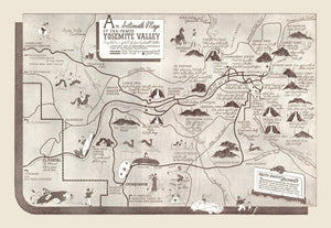 Vintage Map of Yosemite Valley 1937