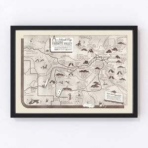 Vintage Map of Yosemite Valley 1937