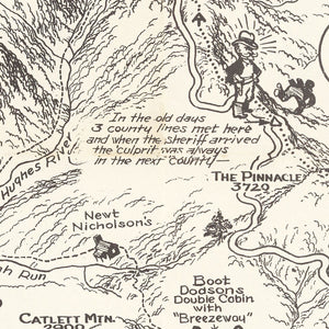 Vintage Map of Stony Man in Shenandoah National Park 1935