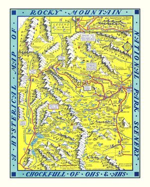 Vintage Map of Rocky Mountain National Park 1948