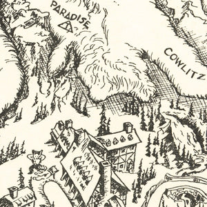 Vintage Map of Mt. Rainier National Park 1946