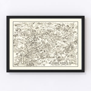 Vintage Map of Mt. Rainier National Park 1946