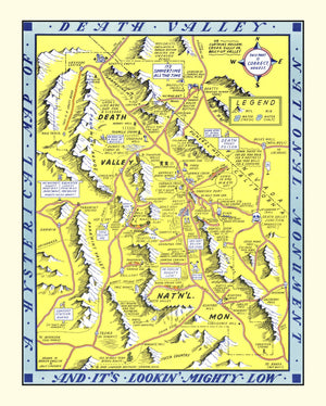 Vintage Map of Death Valley National Park 1948