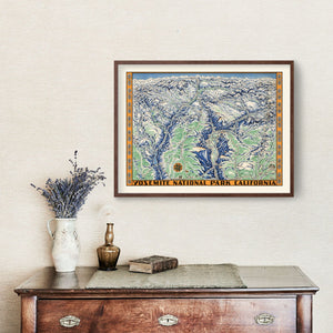 Vintage Map of Yosemite National Park 1955