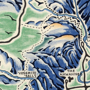 Vintage Map of Yosemite National Park 1955