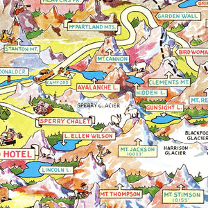 Vintage Map of Glacier National Park 1953
