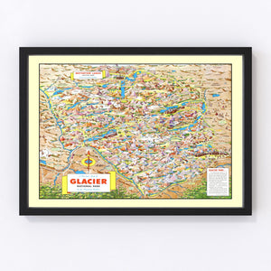 Vintage Map of Glacier National Park 1953