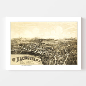 Vintage Map of Brewster, New York 1887