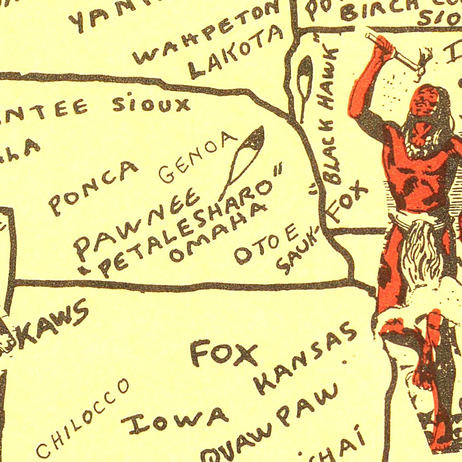 Vintage Map of United States 1952