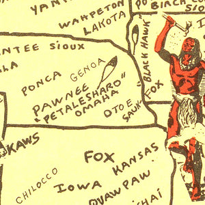 Vintage Map of United States 1952