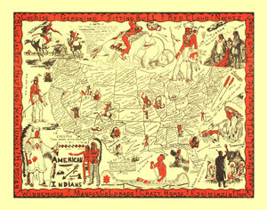 Vintage Map of United States 1952