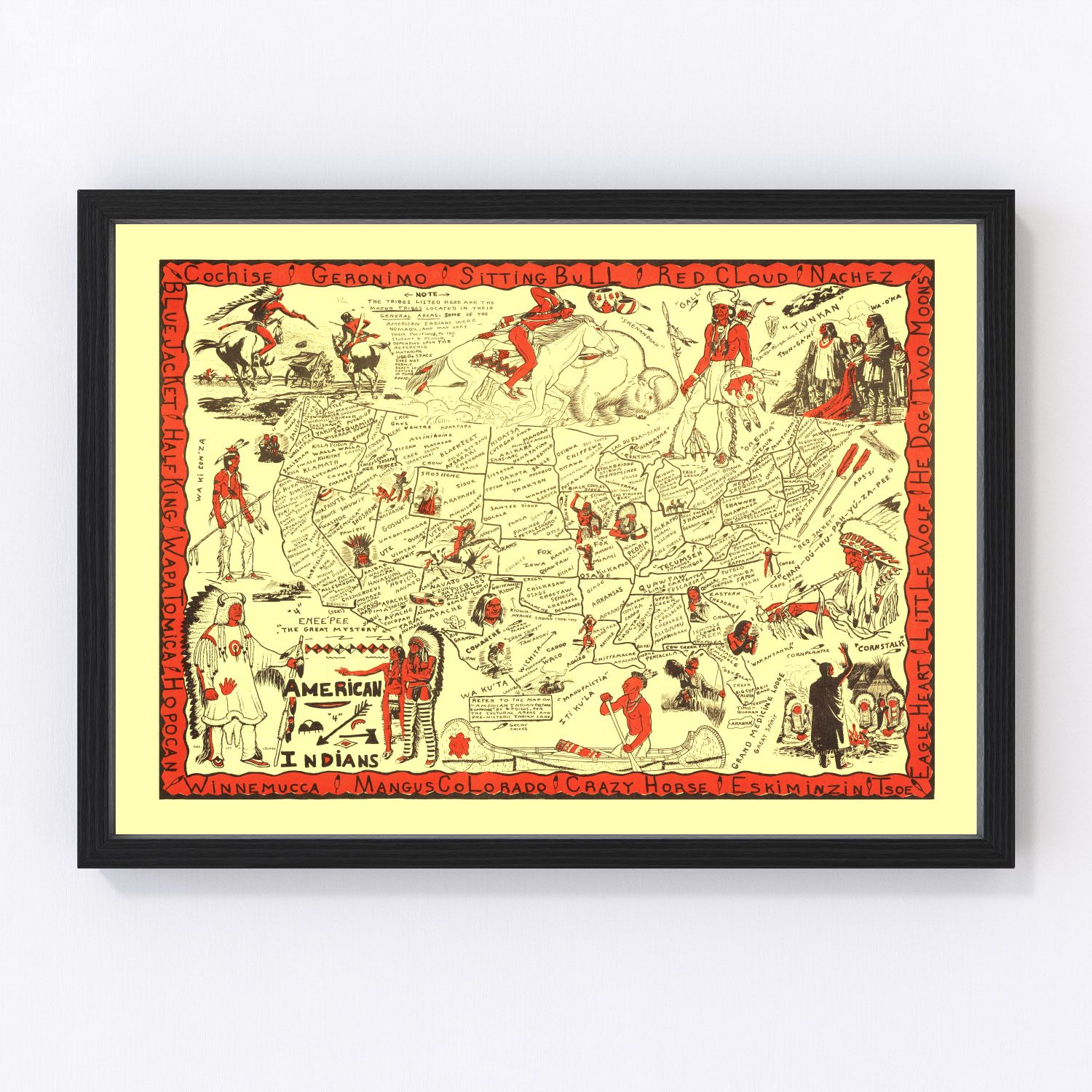 Vintage Map of United States 1952