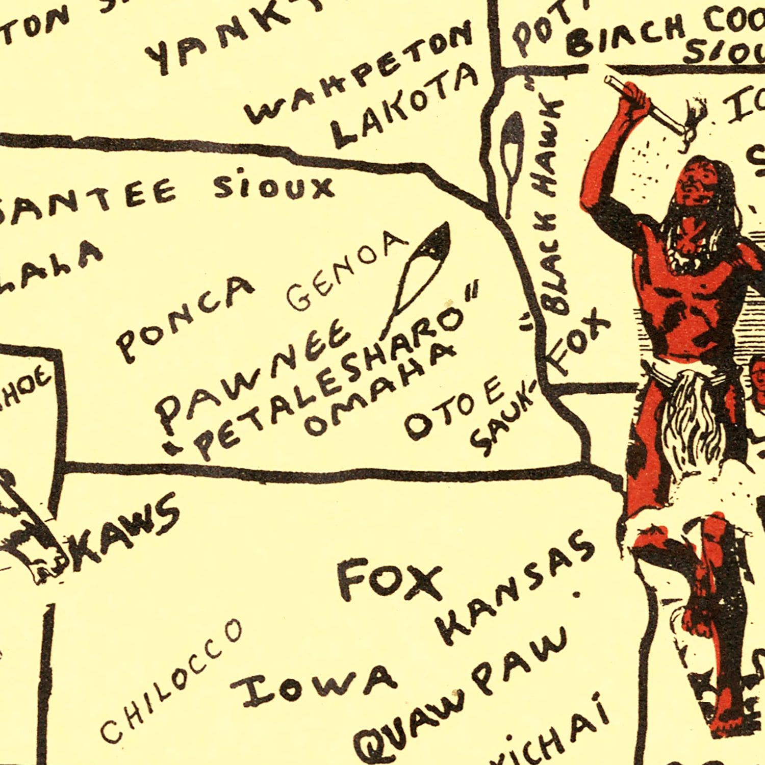 Vintage Map of United States 1952