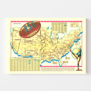 Vintage Map of United States 1942