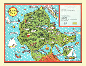 Vintage Map of Stanley Park 1938