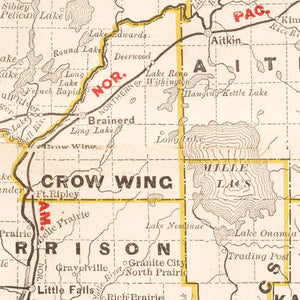 Vintage Map of Minnesota 1882