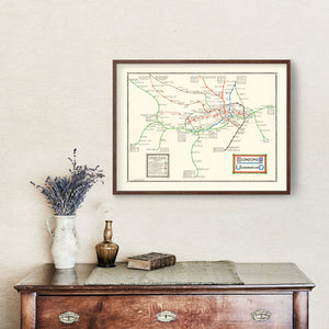 Vintage Map of London's Underground 1922