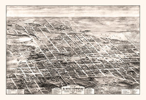 Vintage Map of Anniston, Alabama 1903