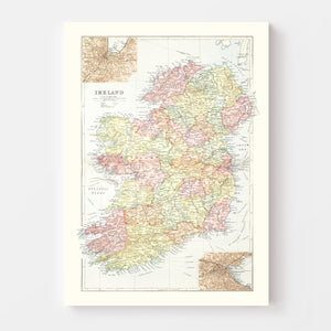 Vintage Map of Ireland 1891