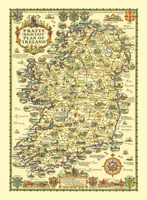 Vintage Map of Ireland 1933