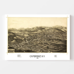Vintage Map of Cambridge, New York 1886