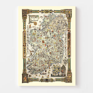 Vintage Story Map of Ireland 1936