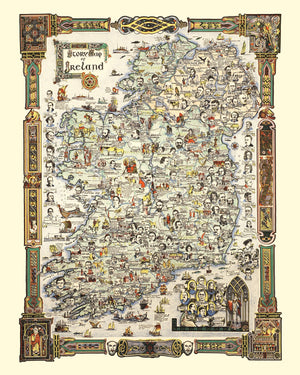 Vintage Story Map of Ireland 1936