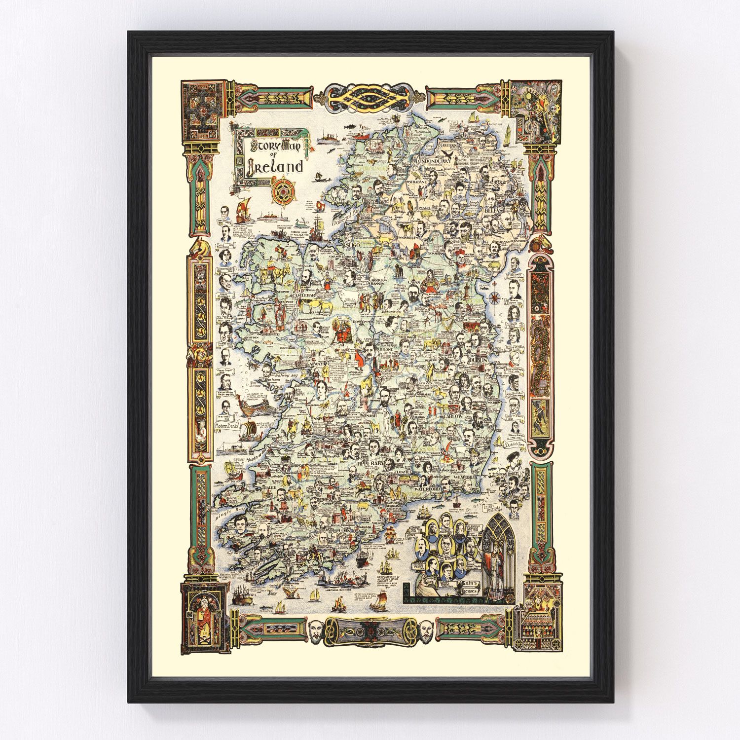 Vintage Story Map of Ireland 1936