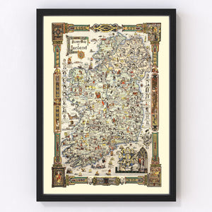 Vintage Story Map of Ireland 1936