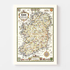 Vintage Pictorial Plan of Ireland 1933