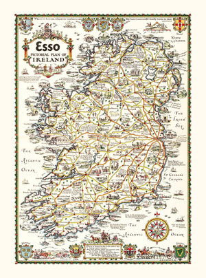 Vintage Pictorial Plan of Ireland 1933