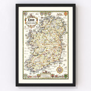 Vintage Pictorial Plan of Ireland 1933
