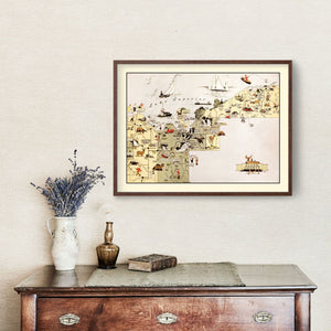 Vintage Map of Alger County, Michigan 1936