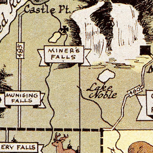 Vintage Map of Alger County, Michigan 1936