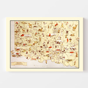 Vintage Map of Iron County, Michigan 1936