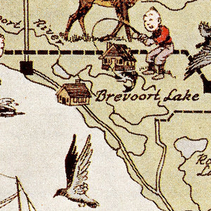 Vintage Map of Mackinack County, Michigan 1936