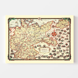 Vintage Pictorial Map of Germany 1935