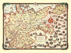 Vintage Pictorial Map of Germany 1935