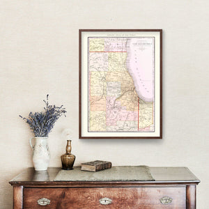 Vintage Map of Chicago Railroad Lines 1912