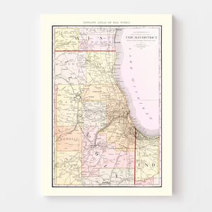 Vintage Map of Chicago Railroad Lines 1912