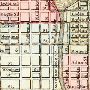 Vintage Map of Chicago, Illinois 1870