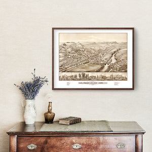 Vintage Map of Canajoharie & Palatine Bridge, New York 1881