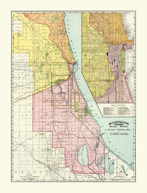 Vintage Map of Chicago Railway Terminals 1897