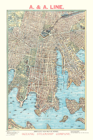 Vintage Map of Sydney, Australia 1902