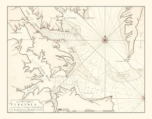 Vintage Map of Virginia 1742