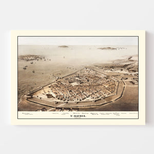 Vintage Map of Veracruz, Mexico 1862