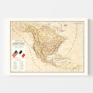 Vintage Map of United States 1895