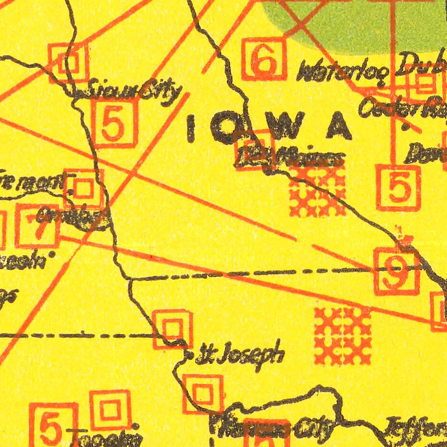 Vintage Map of United States 1916